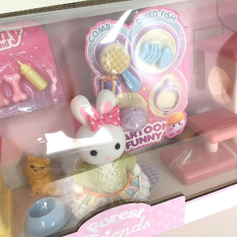 Yasini  Forest Friends Rabbit Figurine Animal Pet Care Playset Age 3+ NEW