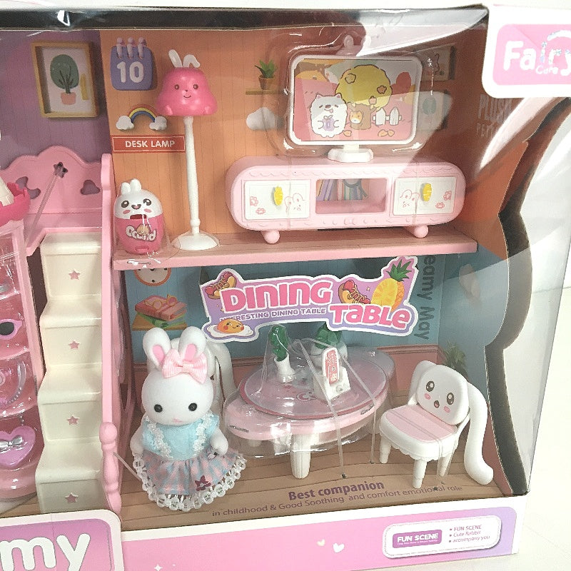 Yasini Forest Friends Dreamy Castle Bedroom & Rabbit Figurine Playset Age 3+ NEW