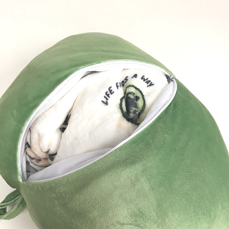 Jurassic Park Apple Green Travel Pillow Zipper Storage With 75x100cm Blanket NEW