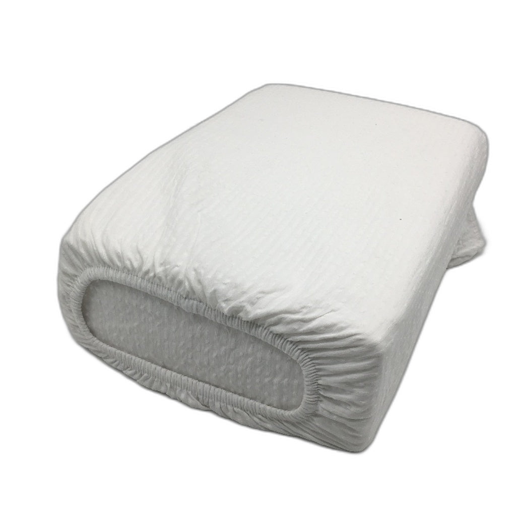 Textured Ruffle White Australian Cotton Quilt Cover Set Size QUEEN NEW