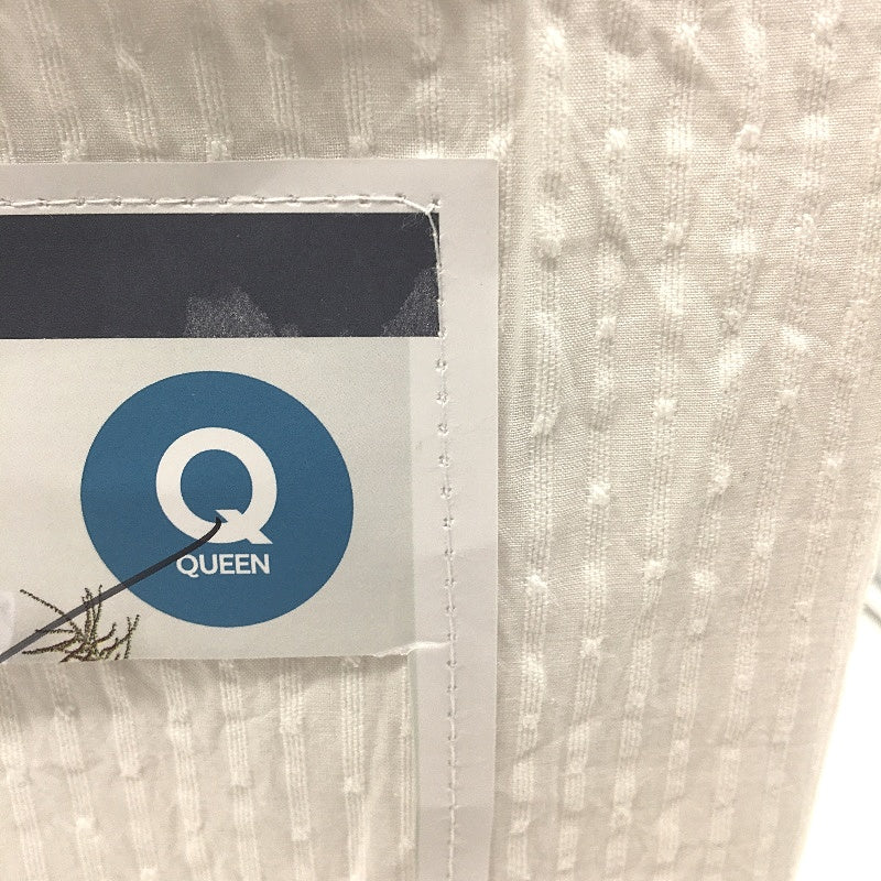 Textured Ruffle White Australian Cotton Quilt Cover Set Size QUEEN NEW