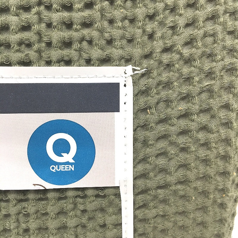 Easy Care Waffle Olive Green Australian Cotton Quilt Cover Set Size QUEEN NEW