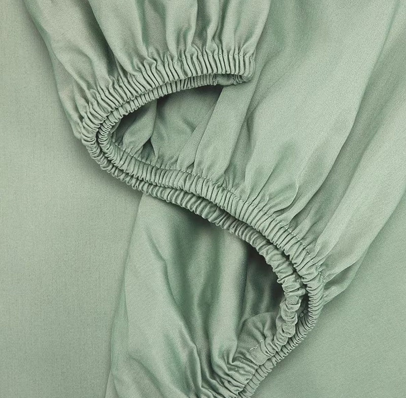 Australian Grown Cotton Sage Fitted Sheet 500 Thread Count QUEEN Size NEW