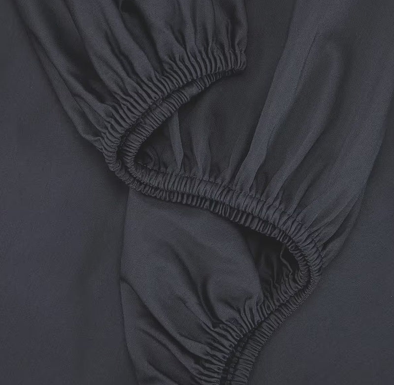 Australian Grown Cotton Anthracite Fitted Sheet 500 Thread Count QUEEN Size NEW