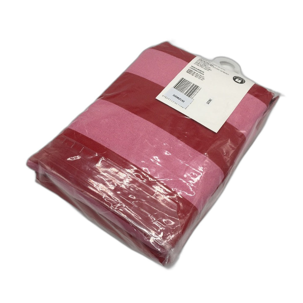 Easy Care Machine Washable XL Pink & Red Stripe Ruffle Rectangle Tablecloth NEW