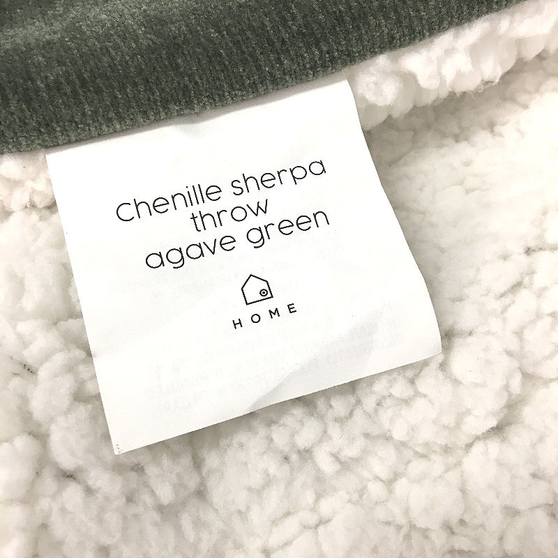 Target Agave Green Soft & Cozy Chenille Sherpa Throw Blanket 130 x 150cm NEW