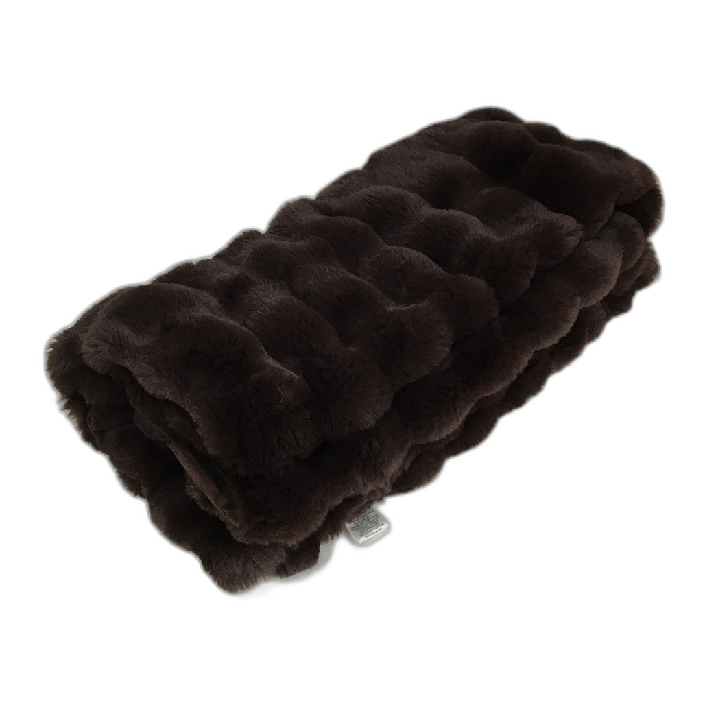 Brilliant Basics Ella Faux Fur Chocolate Brown Throw Blanket 130 x150cm NEW