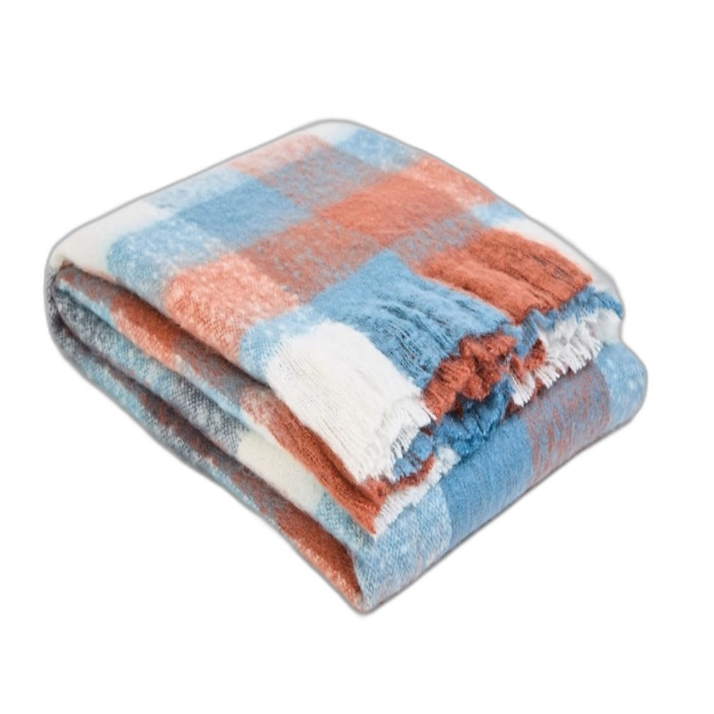 Target Madra Checkered Print Throw Blanket With Tassel Detail 130 x 150cm NEW