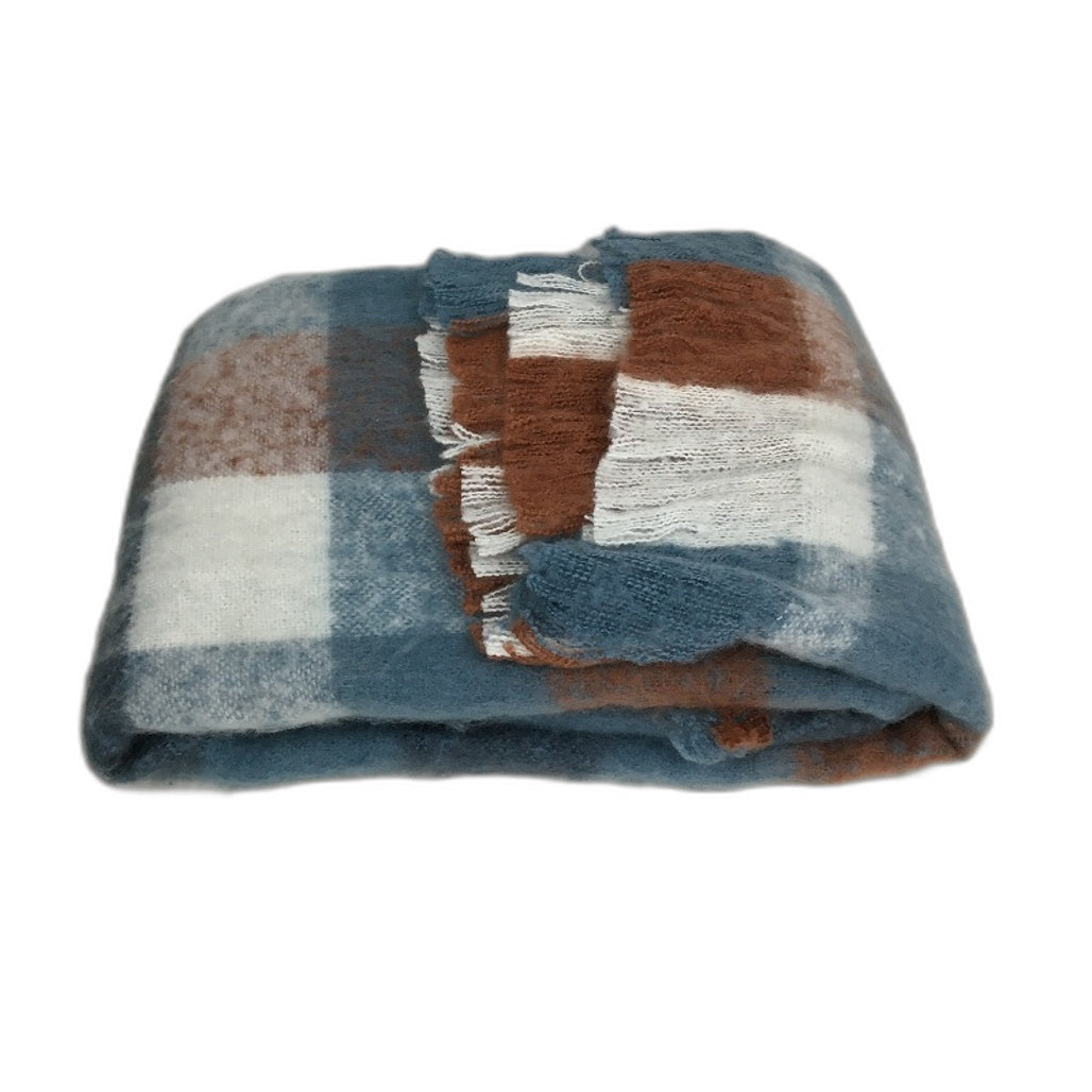 Target Madra Checkered Print Throw Blanket With Tassel Detail 130 x 150cm NEW