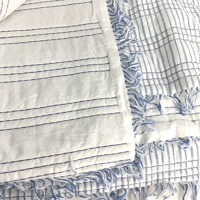 Target Home Plamer Cotton White Blue Striped Coverlet Queen/King 250x230cm NEW
