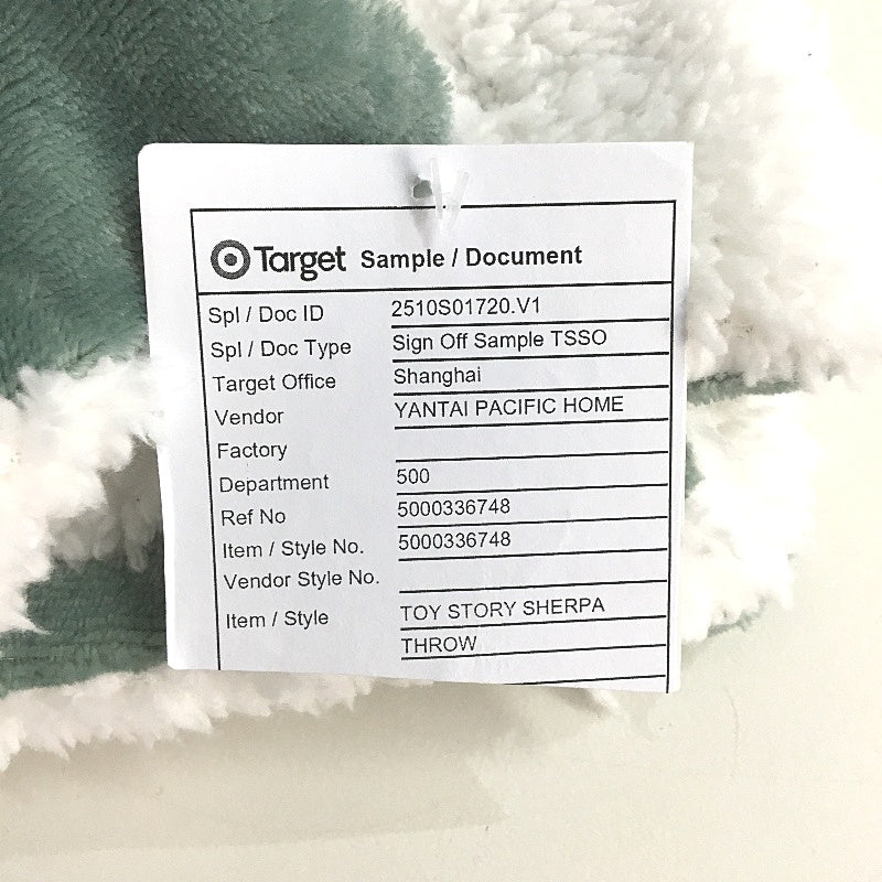 Diney Pixar Target Toy Story Moss Green Shepra Kids Throw Blanket 130 x150cm NEW