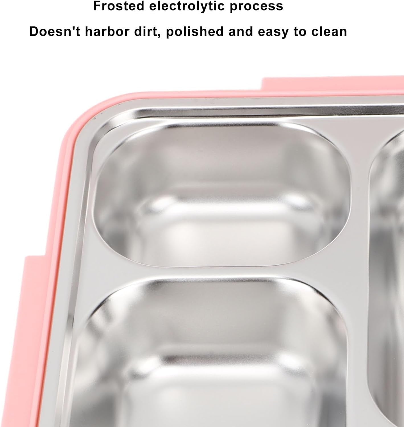 5 Compartment Pink Stainless Steel Bentou Lunch Box for School NEW