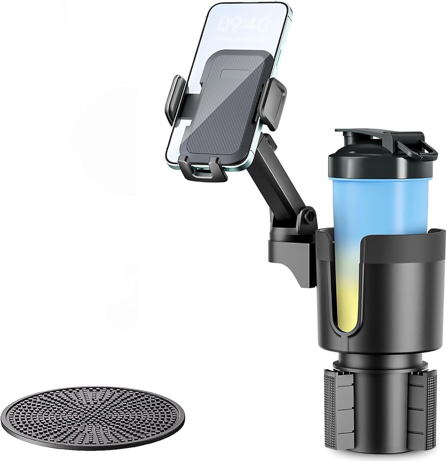 ZANZER 2-in-1 Adjustable Cup Holder Phone Mount with 360° Rotation NEW