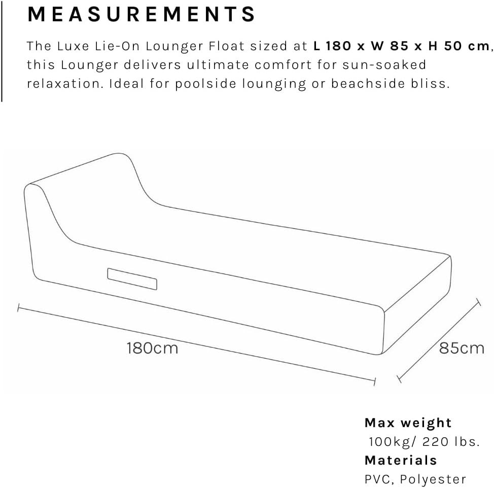 SunnyLIFE Luxe Inflatable Pool Float Lounger Navy White Stripe 180x85cm NEW
