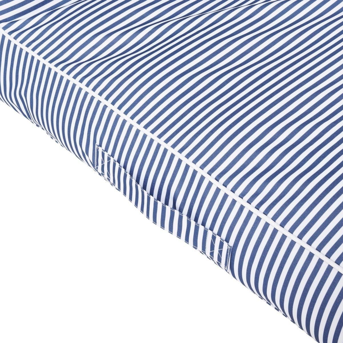 SunnyLIFE Luxe Inflatable Pool Float Lounger Navy White Stripe 180x85cm NEW