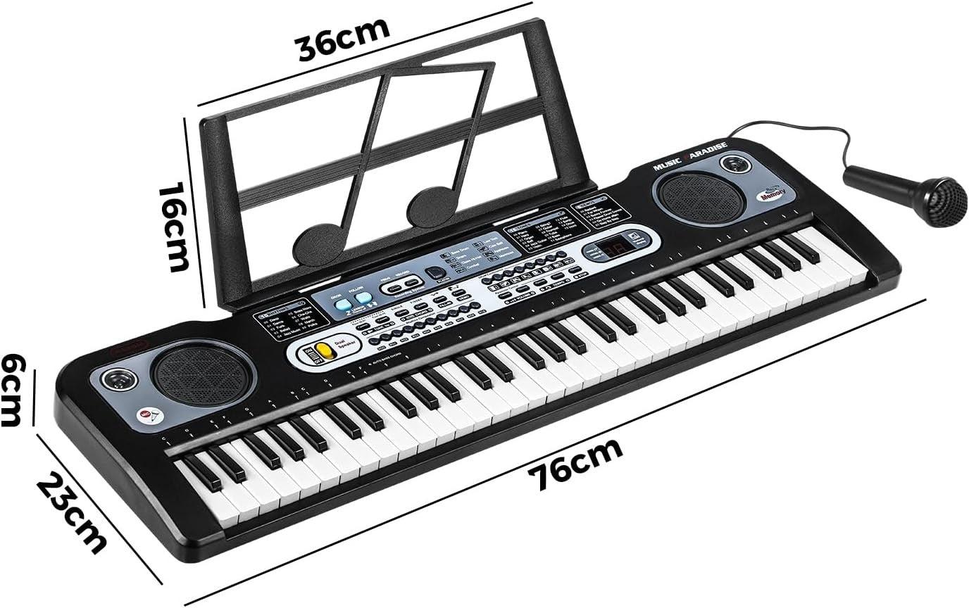 Mazam EK-04-BK 61 Keys Portable Electronic Kids Keyboard with Microphone NEW