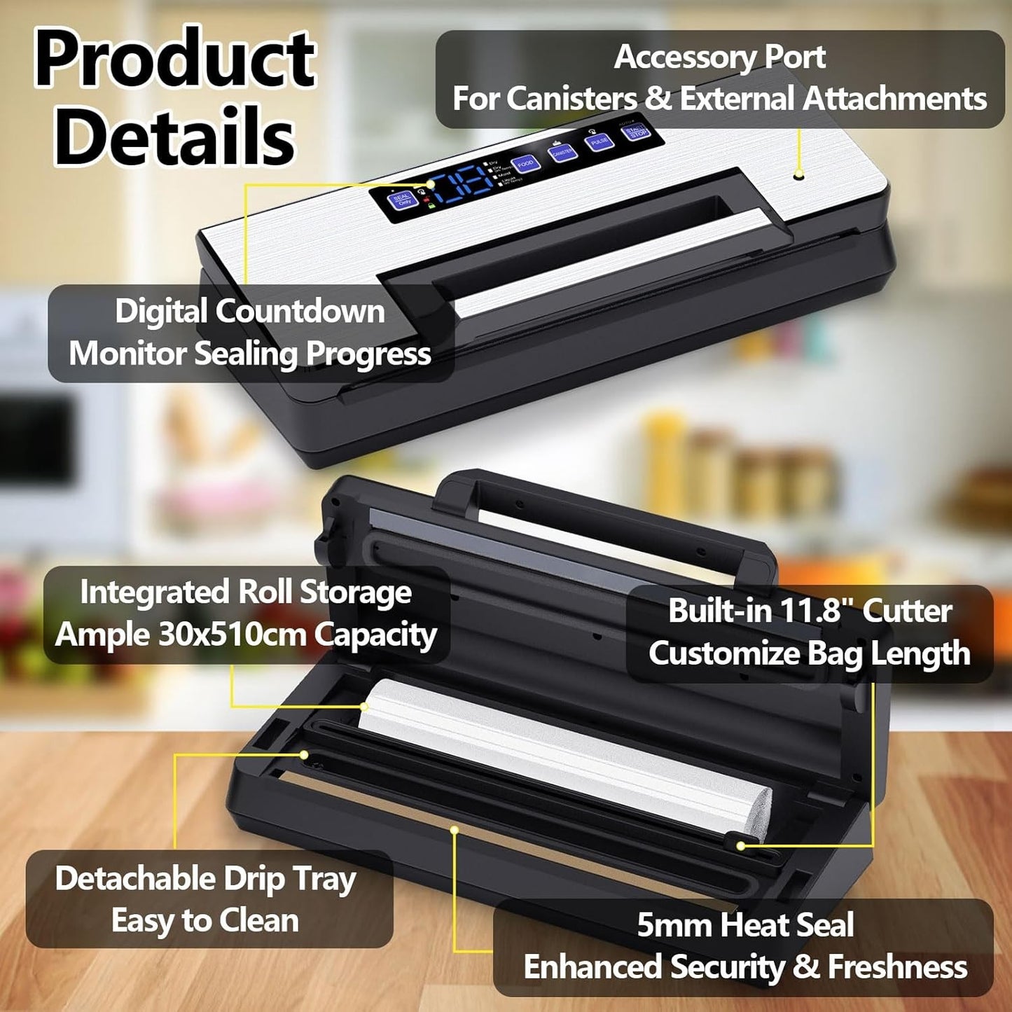 AP-28 100KPA 300mm Heavy-Duty Food Vacuum Sealer Machine with Starter Kit NEW