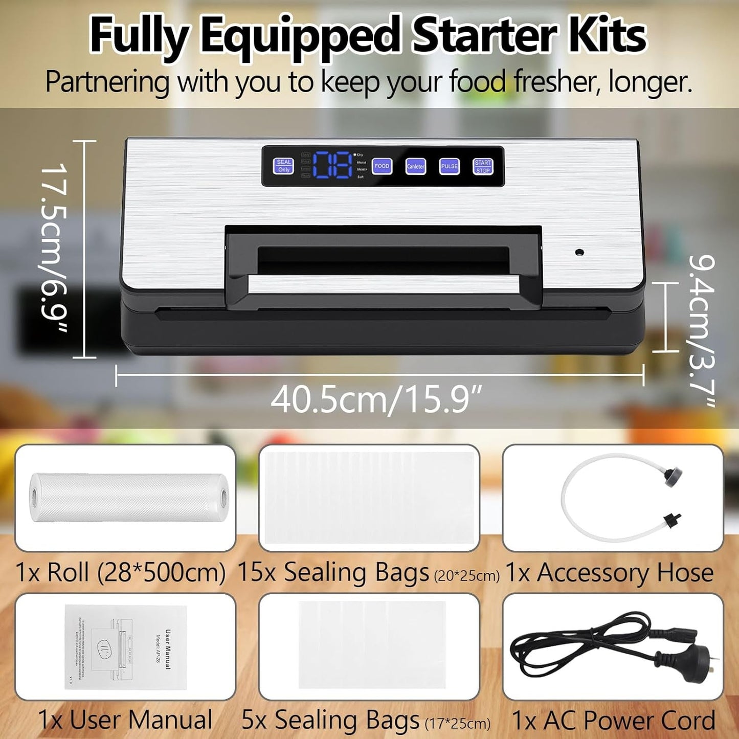 AP-28 100KPA 300mm Heavy-Duty Food Vacuum Sealer Machine with Starter Kit NEW