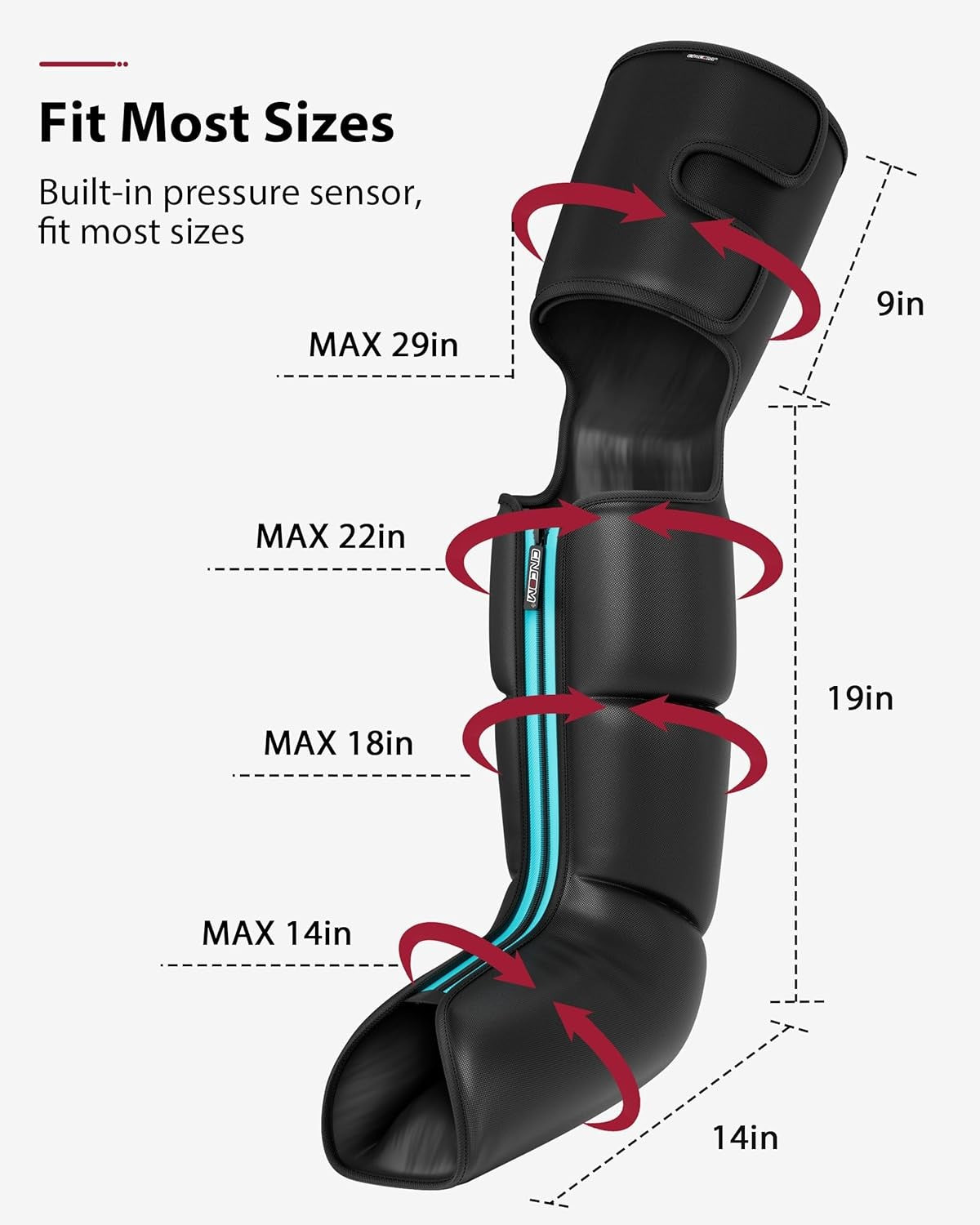 CINCOM CM-078A Leg Massager with Heat & Compression for Pain Relief NEW