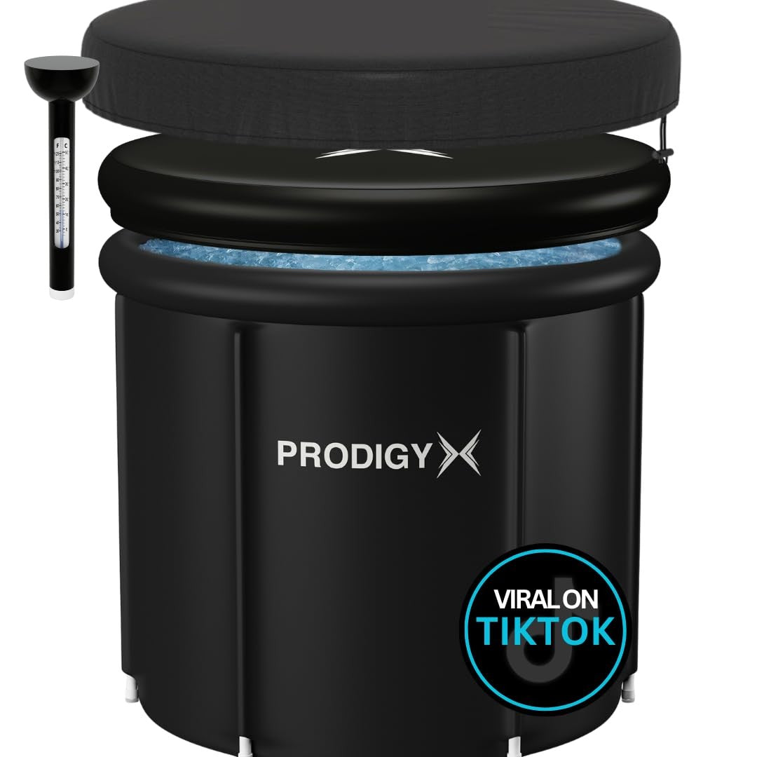 Prodigy X Portable Ice Bath Tub with Lid & Thermometer for Cold Plunge NEW