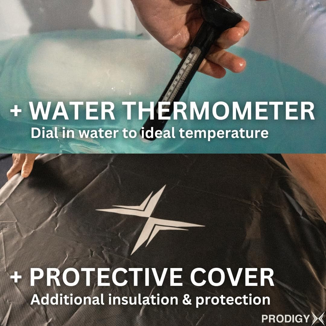 Prodigy X Portable Ice Bath Tub with Lid & Thermometer for Cold Plunge NEW