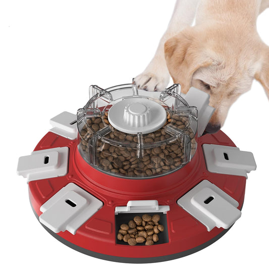 Slow Feeder Dispenser Interactive Puzzle Toy for Dogs in Red & Black NEW