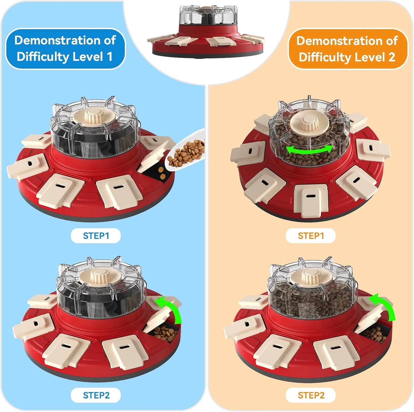Slow Feeder Dispenser Interactive Puzzle Toy for Dogs in Red & Black NEW