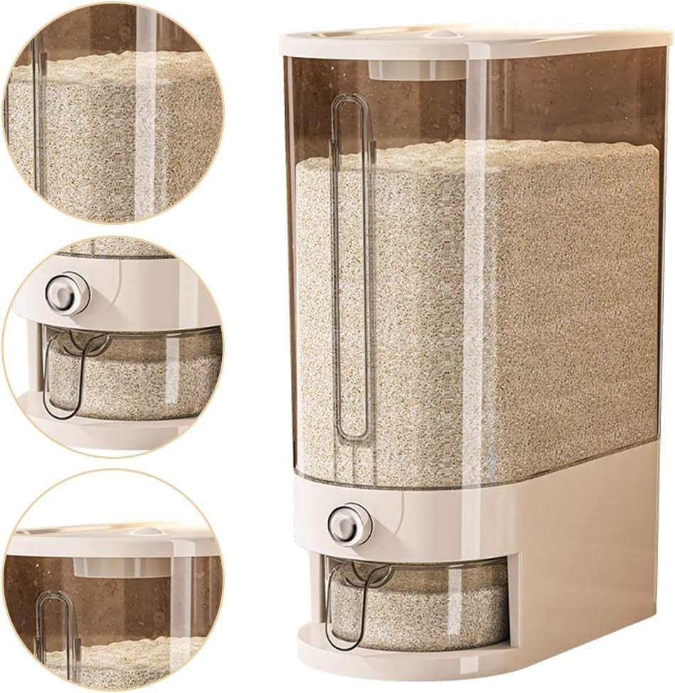 Moisture Proof Rice and Grains Storage Container & Food Dispenser in White NEW