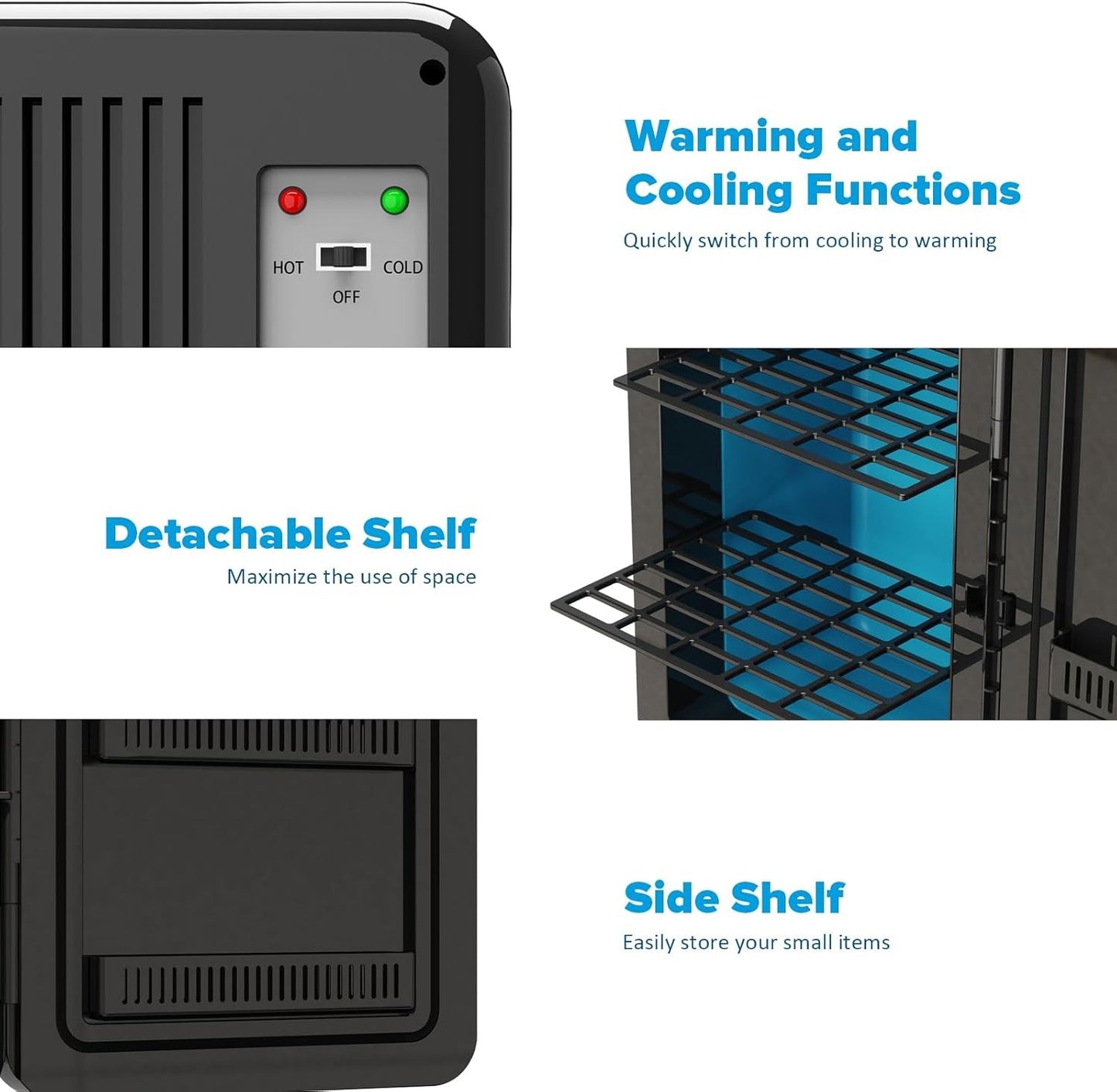 ADVWIN 22L 12V Compact Portable Mini Fridge and Car Cooler in Black NEW