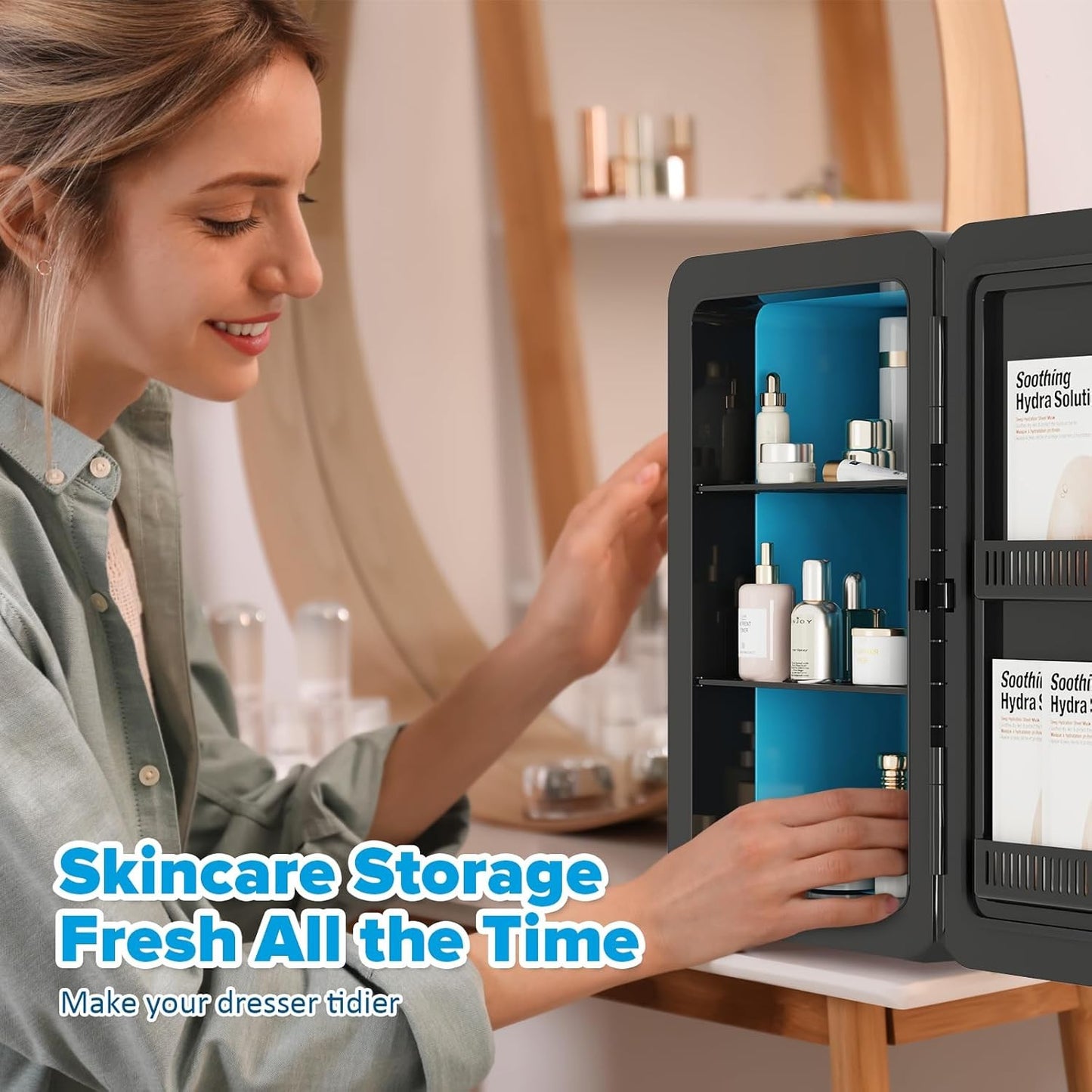 ADVWIN 22L 12V Compact Portable Mini Fridge and Car Cooler in Black NEW