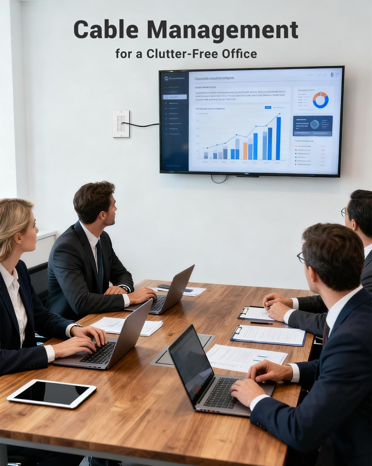 VCELink 2 Pack Brush Wall Plate Cable Pass with Mounting Bracket in White NEW