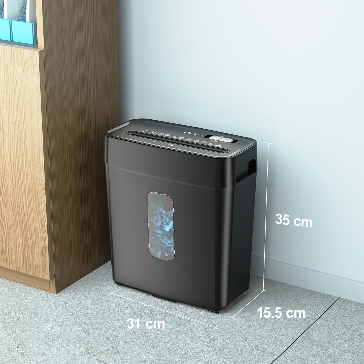 12L 6-Sheet Cross Cut Shredder ST-15CC Black Heavy Duty Jam Proof NEW