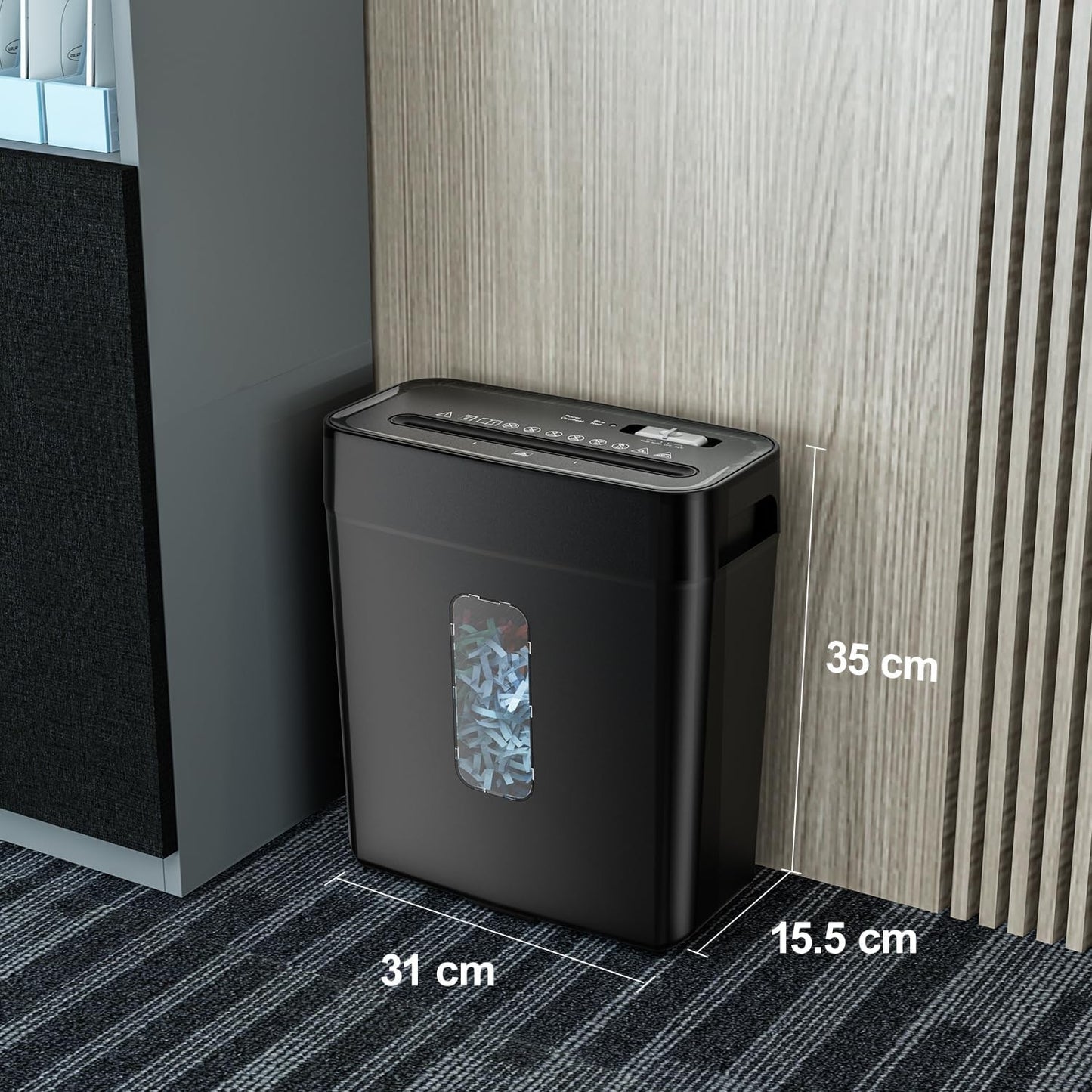 12L 6-Sheet Cross Cut Shredder ST-15CC Black Heavy Duty Jam Proof NEW