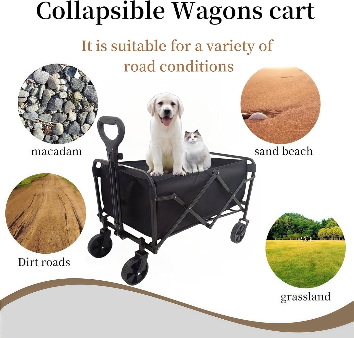 80L Heavy Duty Collapsible Foldabale Utility Garden Wagon Cart 100kg Max NEW