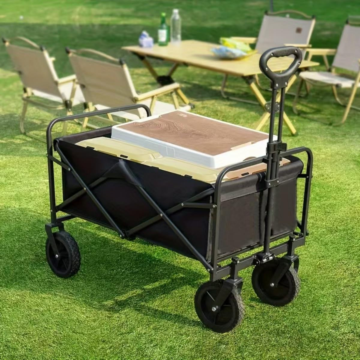 80L Heavy Duty Collapsible Foldabale Utility Garden Wagon Cart 100kg Max NEW