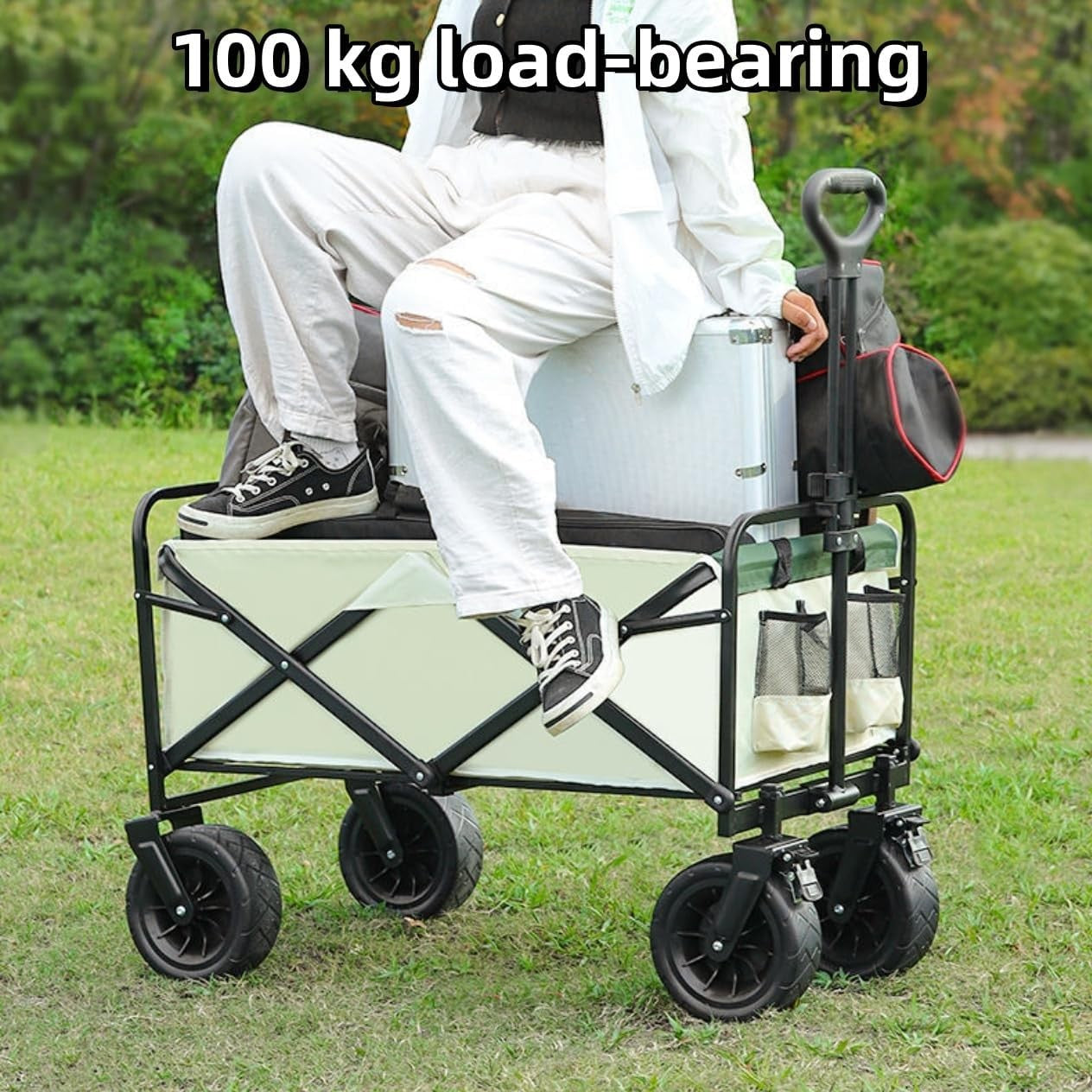 80L Heavy Duty Collapsible Foldabale Utility Garden Wagon Cart 100kg Max NEW