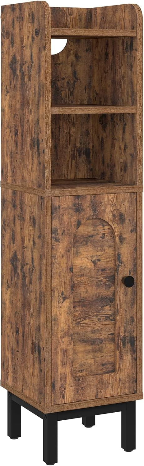 Hzuaneri Rustic Brown Bathroom Storage Cabinet with Adjustable Shelves NEW