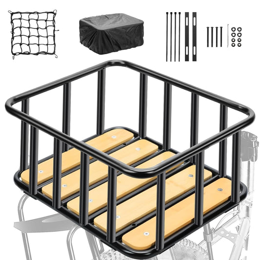 Bike Basket Heavy Duty Waterproof Cover Cargo Net 35x30x17cm Black Brown NEW