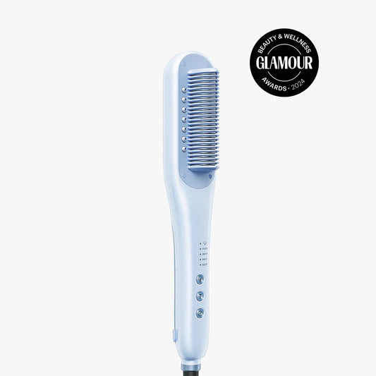 Wavytalk B390 3 in 1 Steamline Pro Steam Hair Straightener Brush in Blue NEW