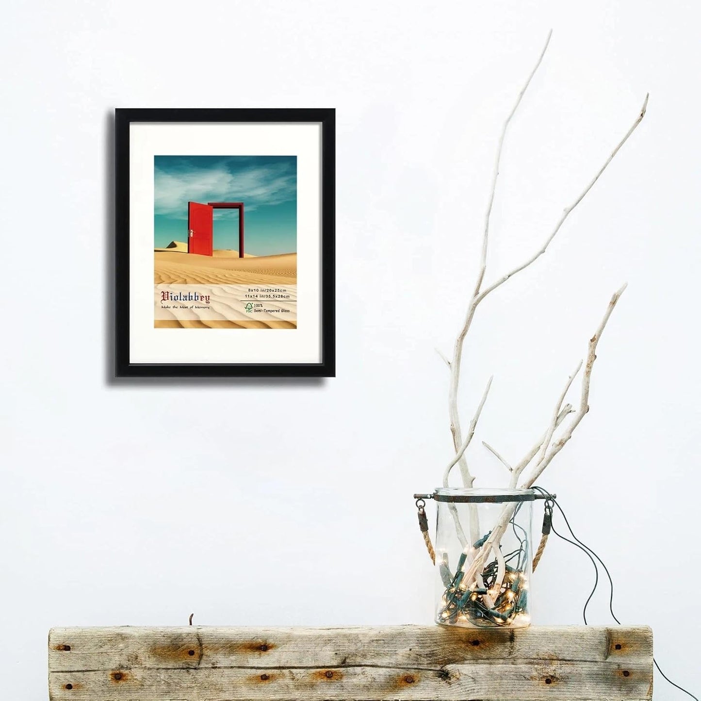 VIOLABBEY Set of 4 8x10 Simple Black Picture Frames 11x14 Inch NEW