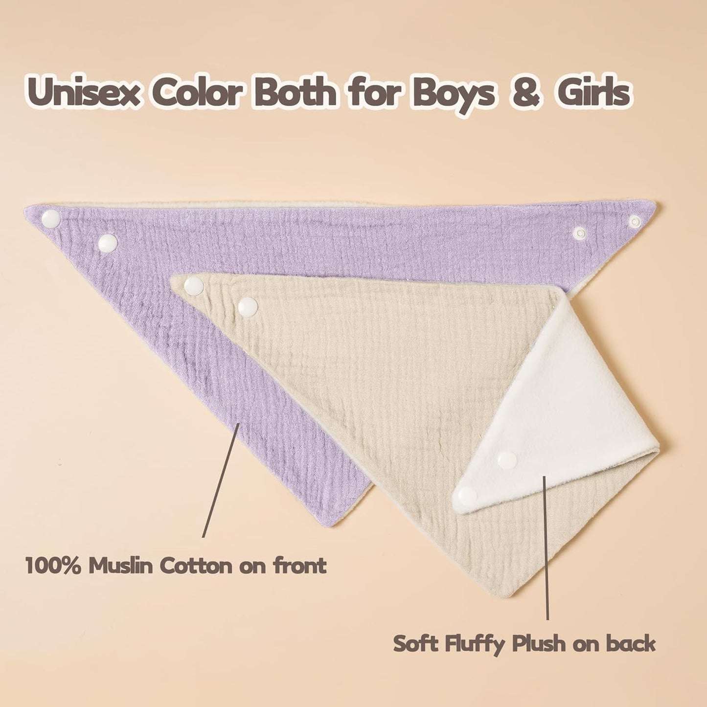 Susurration Muslin Baby Bibs 10-Pack Soft Adjustable Bandana for Newborns