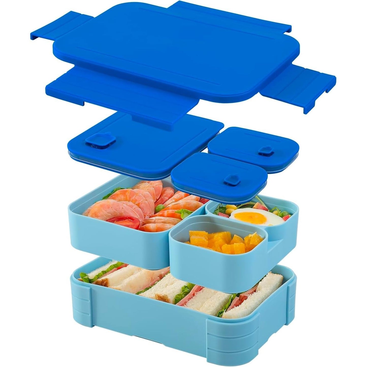 QIANYILI 3-in-1 Leakproof Bento Box XL Capacity Meal Prep Container