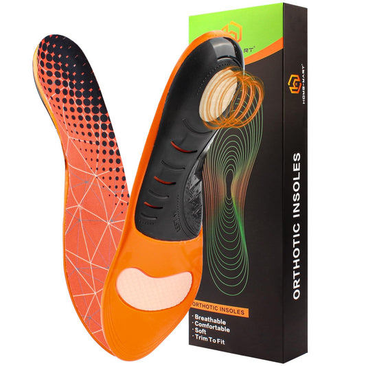 H HOME-MART Orange Running Athletic Shoe Insoles for Men & Women