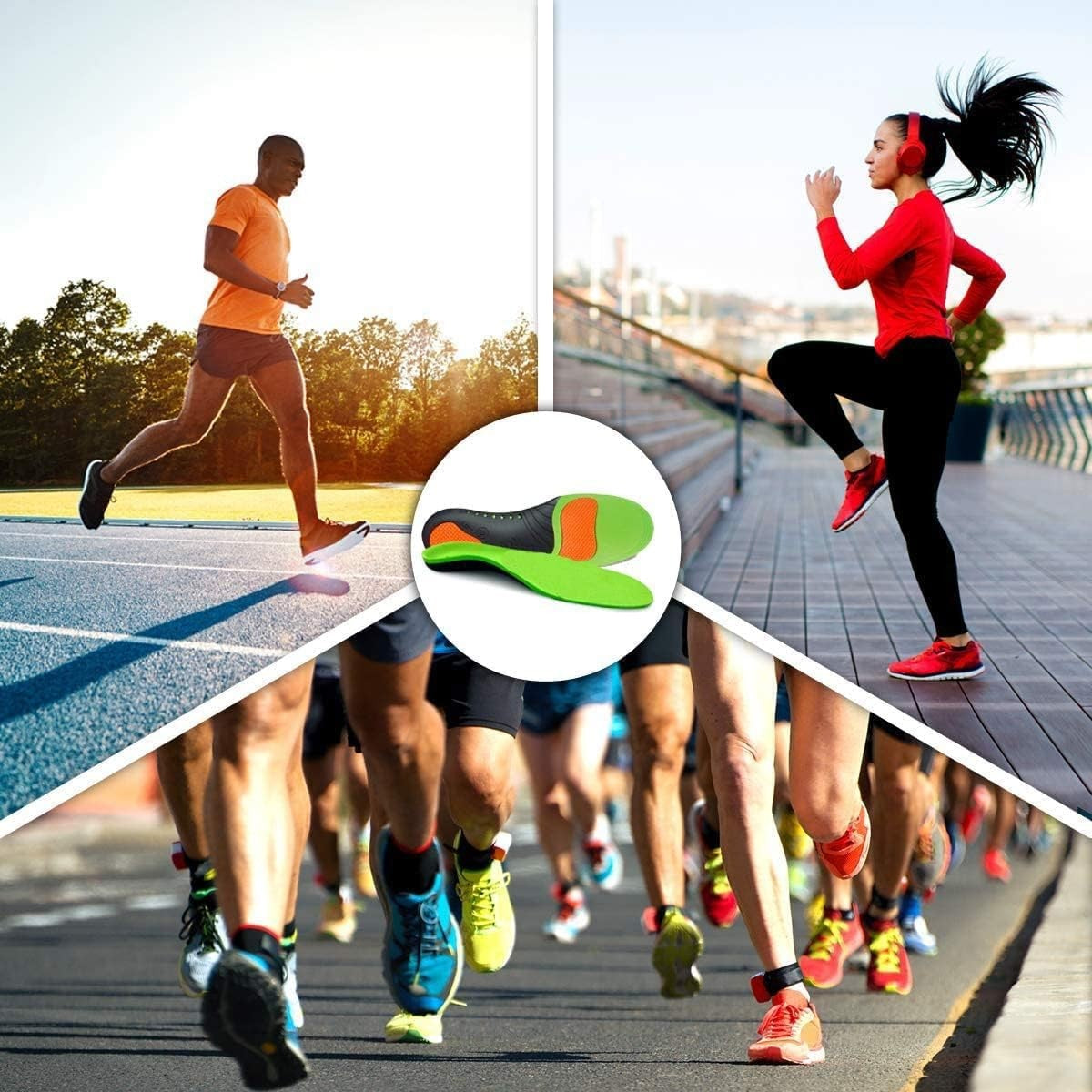 H HOME-MART Arch Support Orthotic Insoles for Plantar Fasciitis Pain Relief