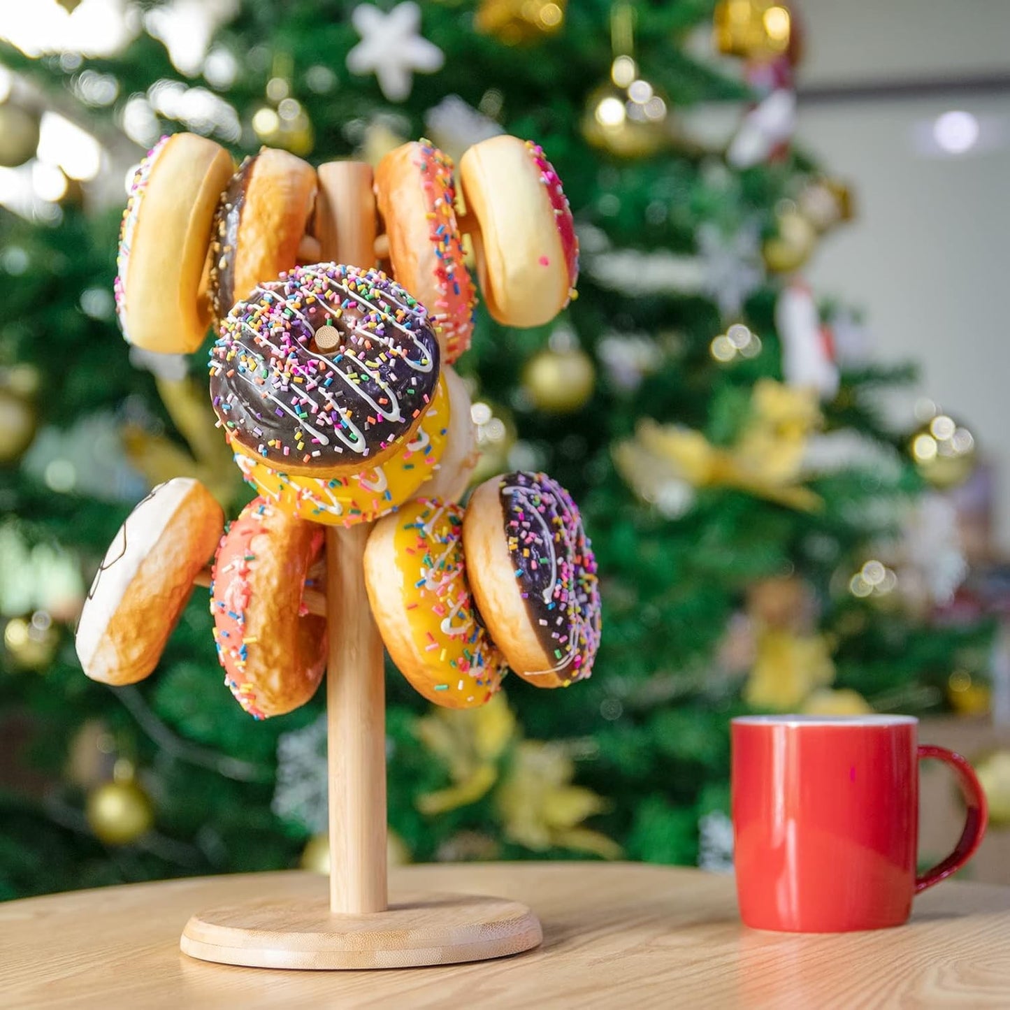 MyLifeUNIT Coffee Cup Holder Tree with 6 Hooks in Yellow for Home