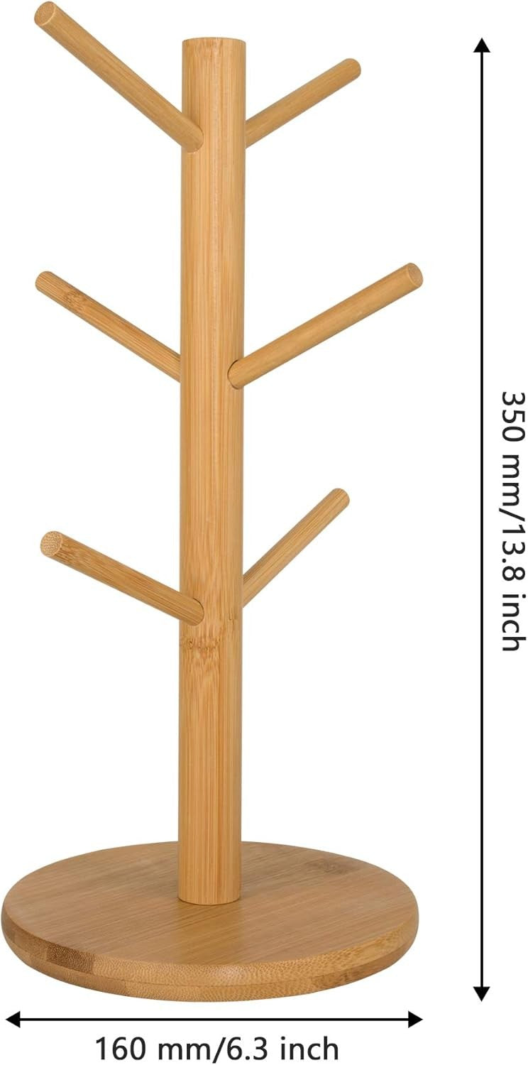 MyLifeUNIT Coffee Cup Holder Tree with 6 Hooks in Yellow for Home