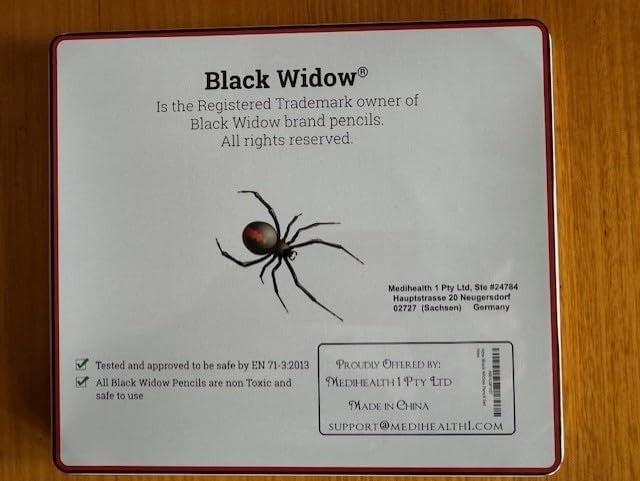 Black Widow 24 Colored Pencils Set for Adults with Smooth Pigments