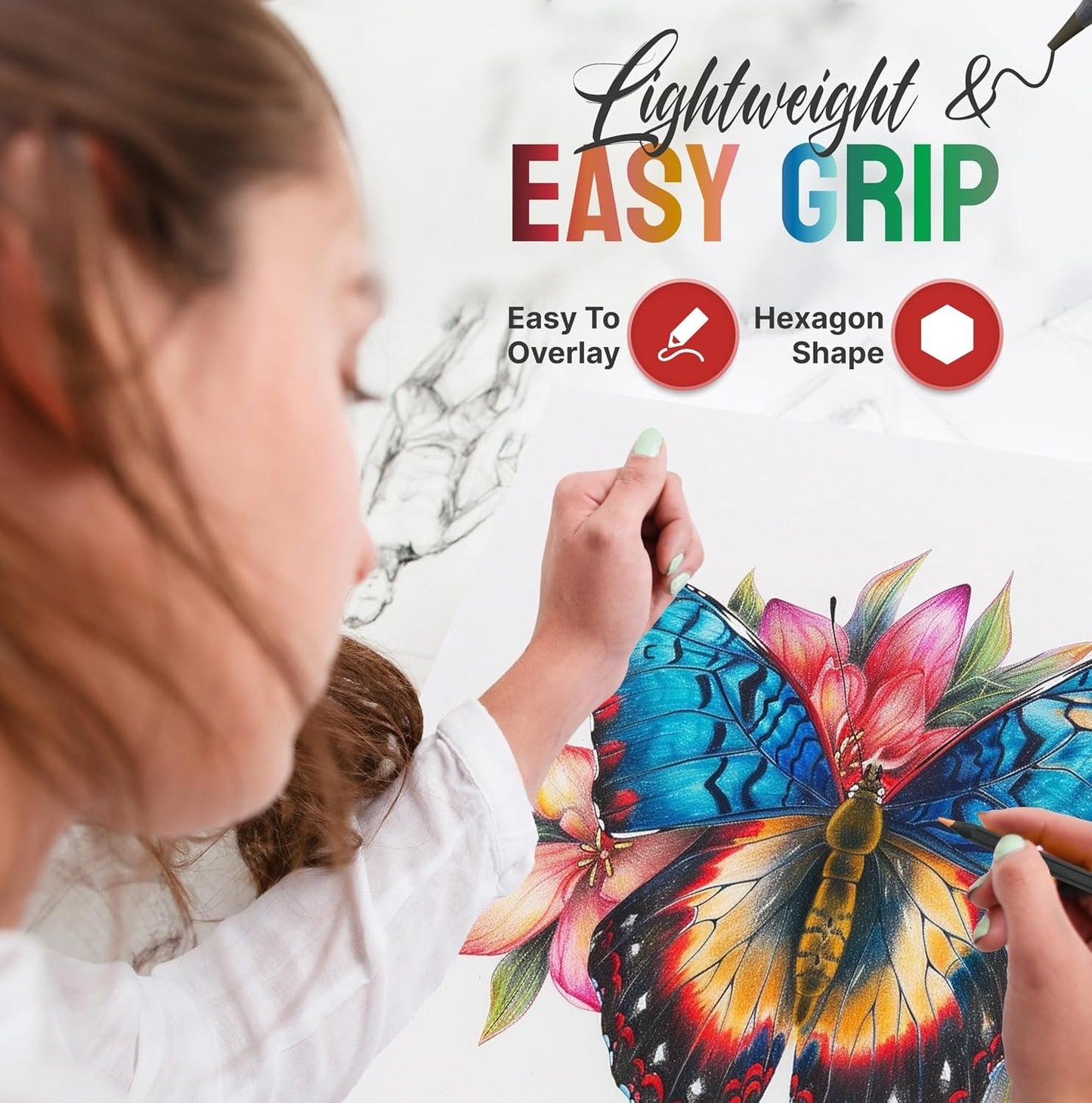 Black Widow 24 Colored Pencils Set for Adults with Smooth Pigments