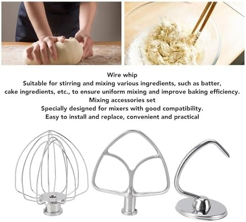 Luocute 3-Piece Stand Mixer Attachment Kit for KitchenAid with Stainless...