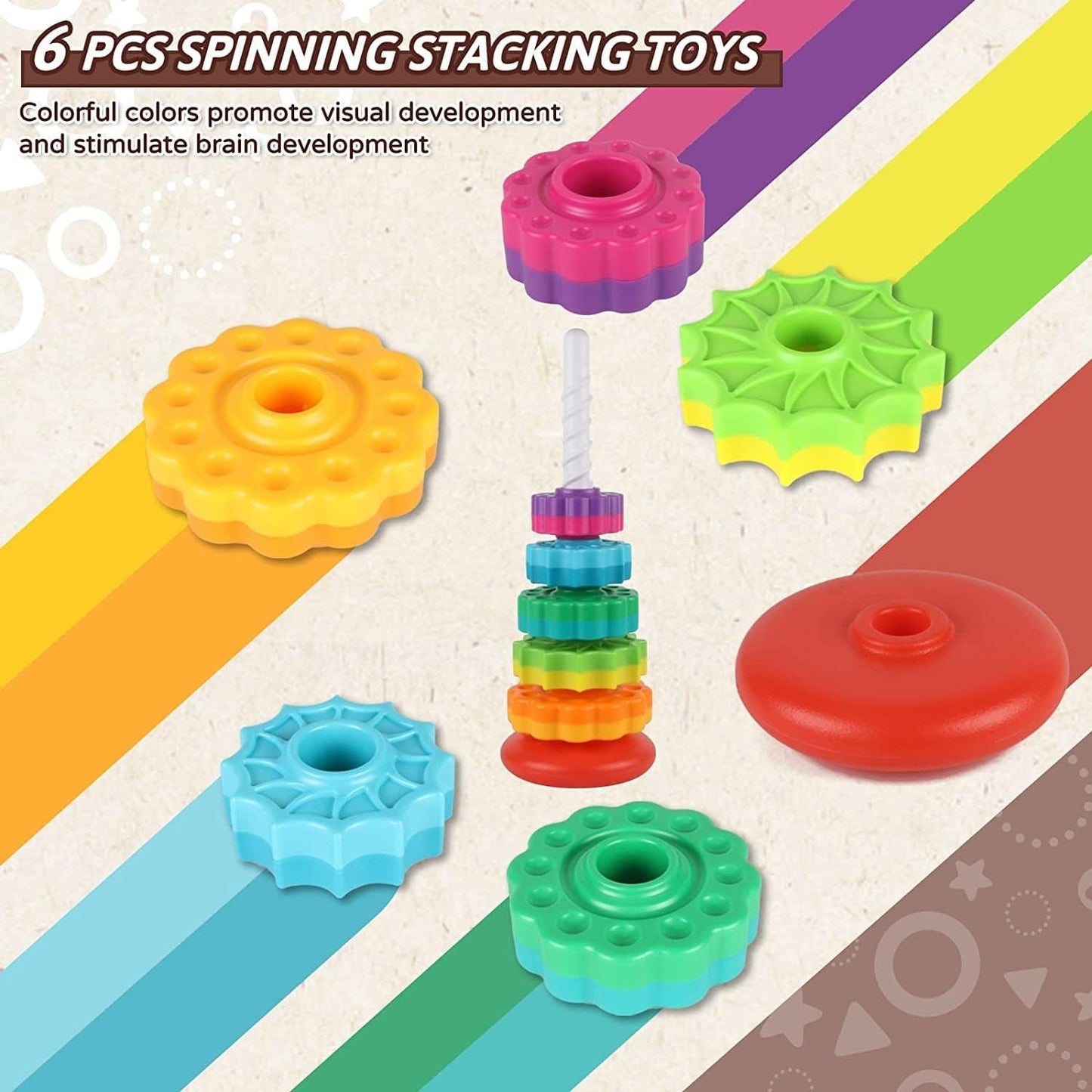 ALTGOU Rainbow Ring Stacking Toys for Toddlers 1-3 Years   Gift